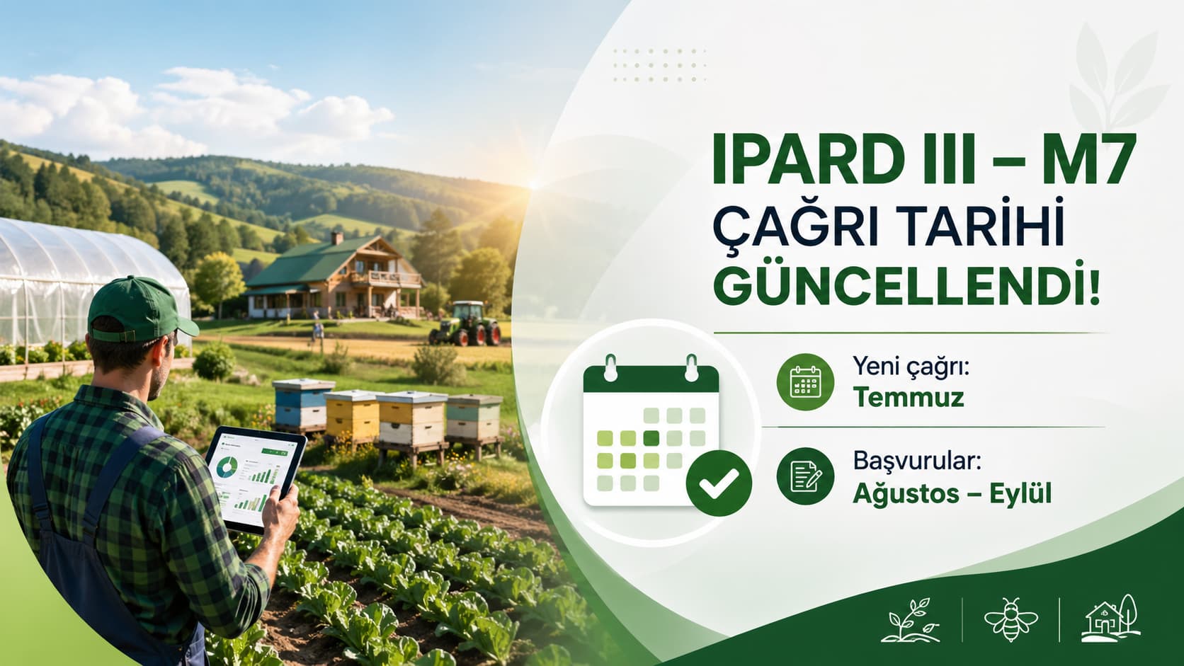 IPARD III M7 Çiftlik Faaliyetleri Çağrı İlan Tarihi Değişikliği